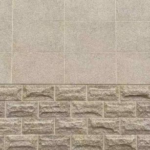 河北 黄金麻自然面蘑菇石配荔枝面干挂