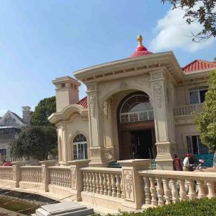 河北 黄金麻花岗岩欧式别墅