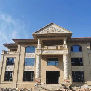 河北 黄金麻花岗岩别墅外墙干挂