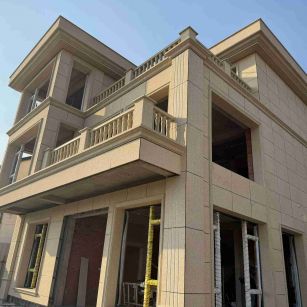 河北 黄金麻花岗岩石材荔枝面外墙干挂效果展示