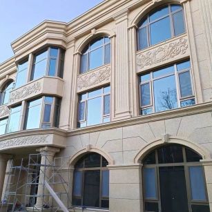 河北 黄金麻花岗岩别墅外墙干挂