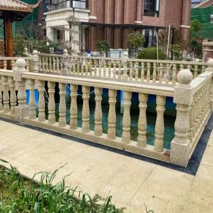 河北黄金麻花岗岩石材栏杆，扶手，将军柱，花瓶柱