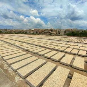 河北 黄金麻荔枝面花岗岩石材地铺石防护中