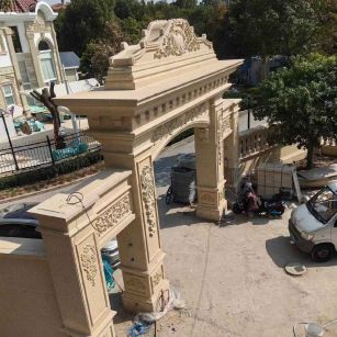 河北 黄金麻荔枝面花岗岩别墅门楼