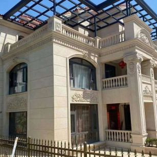 河北 黄金麻花岗岩荔枝面别墅外墙干挂