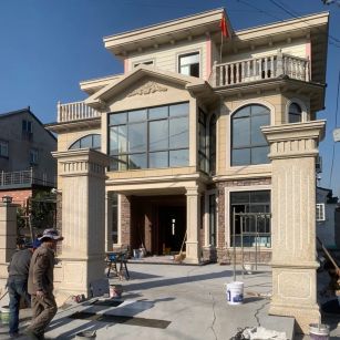 河北 黄金麻花岗岩荔枝面别墅外墙干挂私家专属