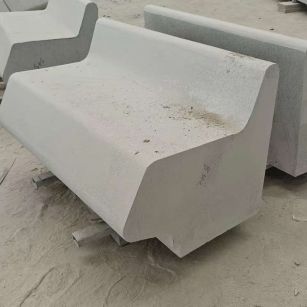 河北 芝麻白花岗岩异形坐凳，石凳