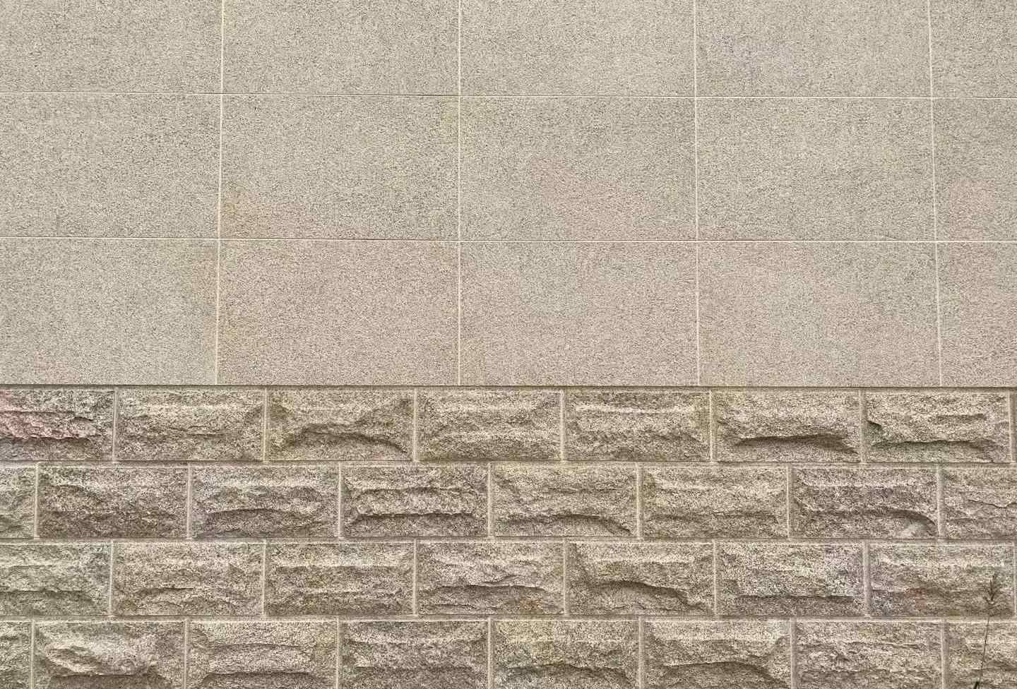 河北 黄金麻自然面蘑菇石配荔枝面干挂