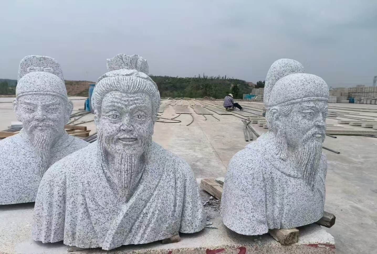 河北 白麻花岗岩石材人物立体雕刻