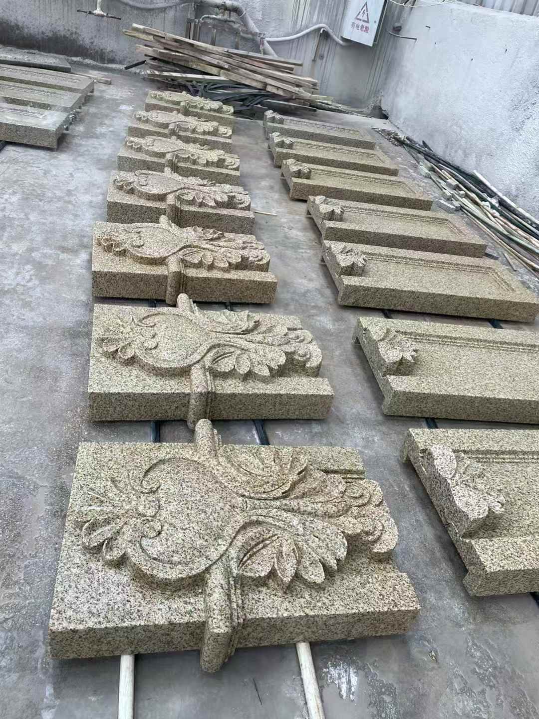 河北 黄金麻花岗岩别墅外墙雕刻板