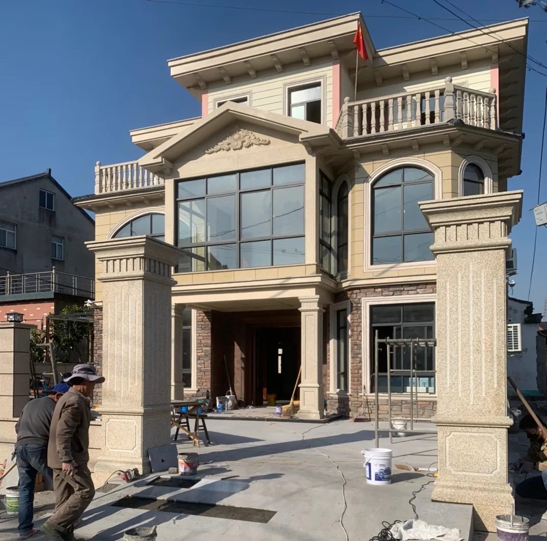 河北 黄金麻花岗岩荔枝面别墅外墙干挂私家专属