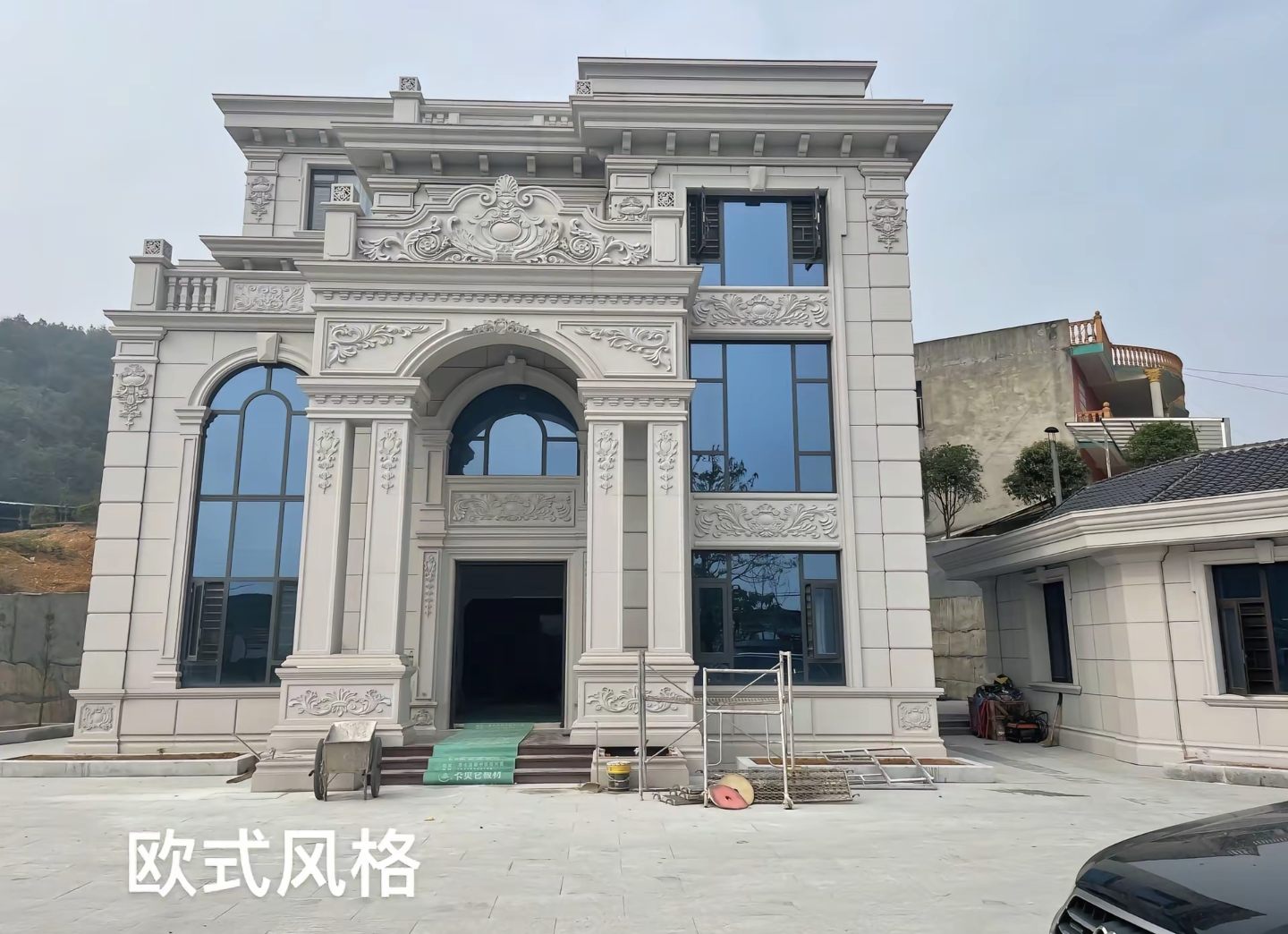 河北 白麻花岗岩别墅外墙干挂